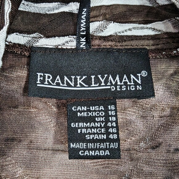 Frank Lyman Cardigan Top 16 Crinkle Ruffle Tan Open Front PLus Size Stretch - Picture 4 of 5